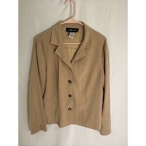 Sag Harbor Vintage Tan Polyester Single Button‎ Blazer Women’s Size 12 NWT
